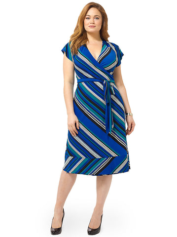 Geneva Wrap Dress In Ocean Wave