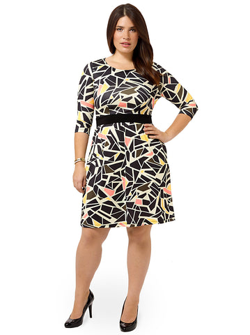 Mod Geometric Printed Chelsea Dress