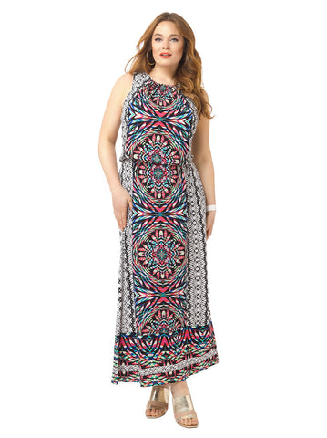 Kaleidoscope Print Maxi Dress