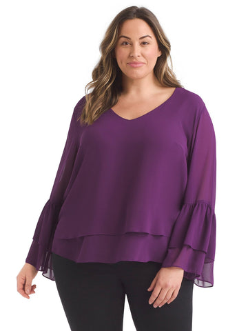 Bell Sleeve Purple Top