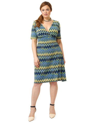 Working Through Lunch Dress In Chevron Print