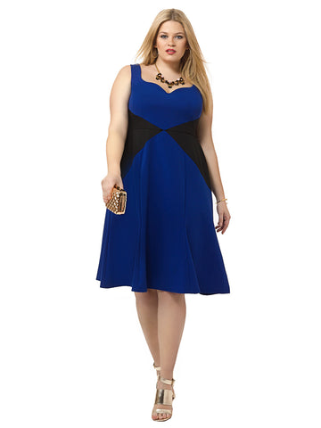 Viola Dress in Royal & Black