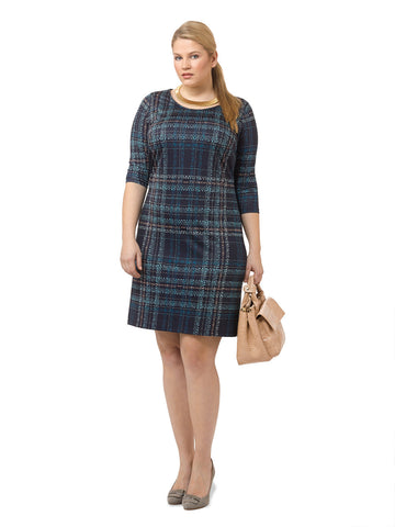 Chic Plaid Shift Dress