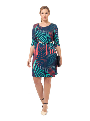 Peacock Abstract Shift Dress