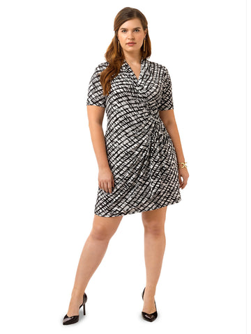 Cascade Print Wrap Dress