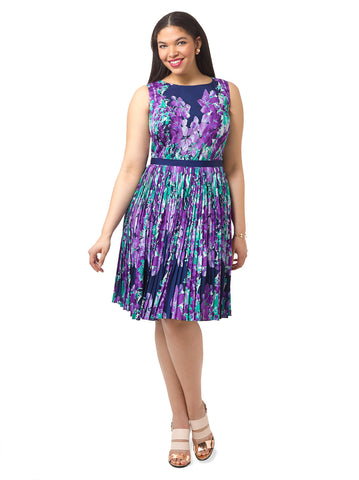 Purple Placed Floral Dress