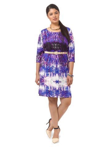 Purple Tie-Dye Shift Dress