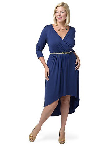 High Low Faux Wrap Dress