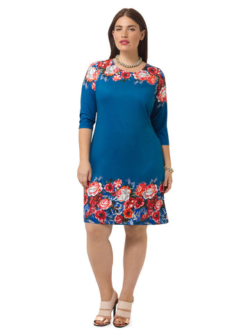 Floral Panel Shift Dress