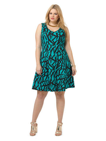 Scuba Dress In Brushstroke