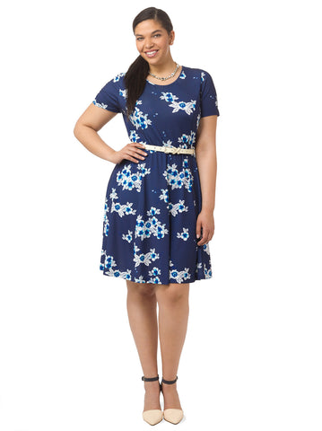 Midnight Blossom Fit & Flare Dress