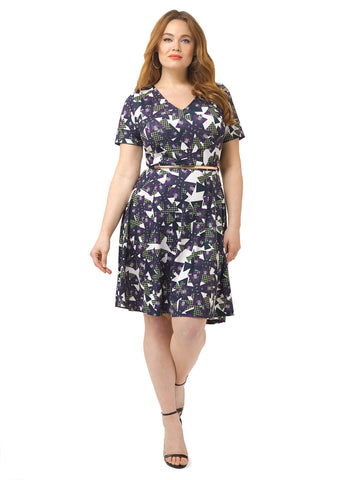 Windmill Print Fit & Flare Dress