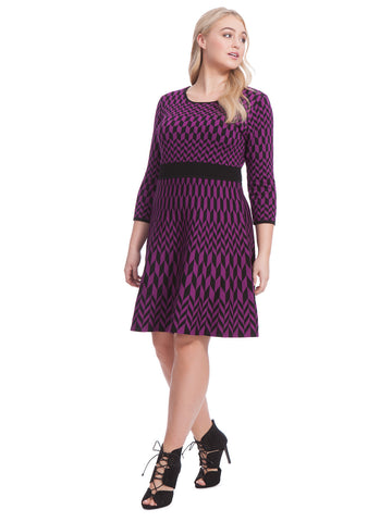 Sweater Dress In Ultra Violet Print