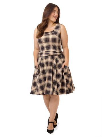 Dolce Vita Dress In Dusty Plaid Print