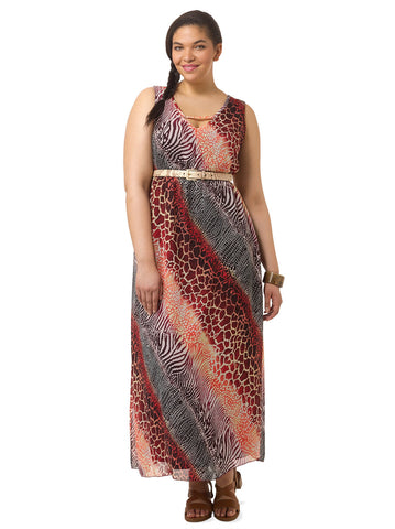 Nichol Maxi Dress In Animal Print