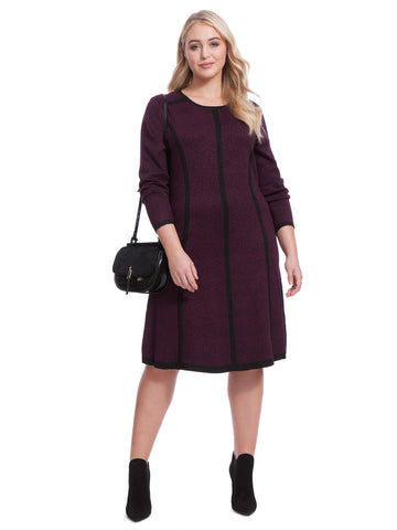 Claret Fit & Flare Dress Sweater Dress