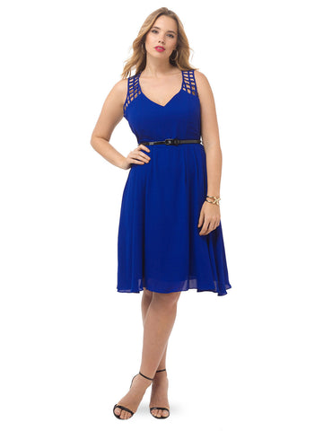 Royal Blue Cross Hatch Dress