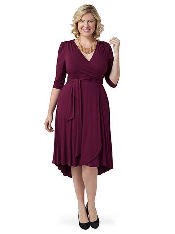 Winona Hi-Lo Wrap Dress Raspberry