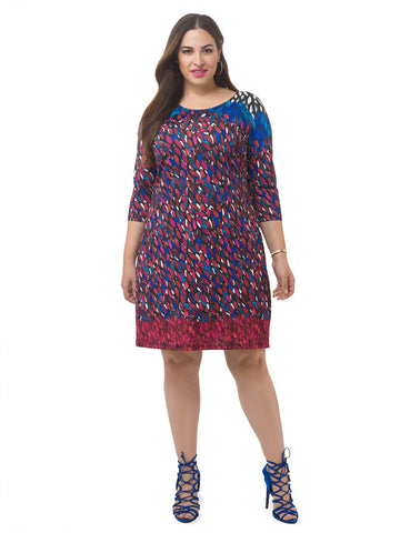 Petal Print Shift Dress