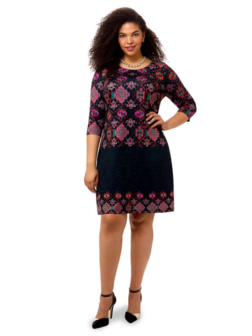 Imperial Trellis Printed Shift Dress