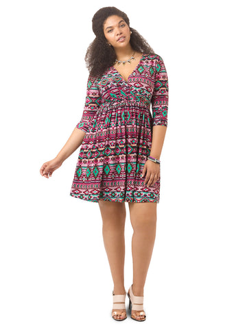 Sativa Dress In Aztec Print