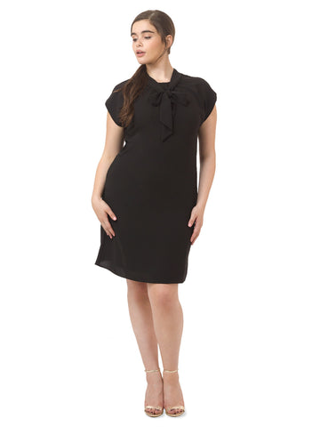 Black Bow Tie Shift Dress