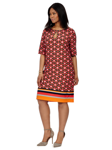 Shift Dress In Poppy Tangerine