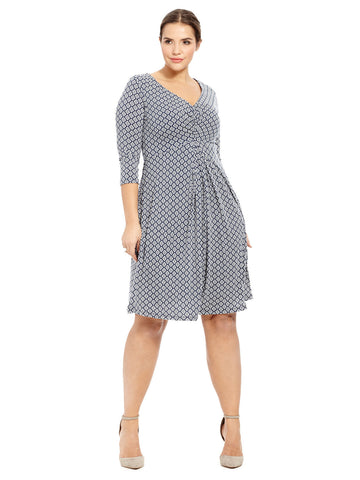 Spring Forward Dress In Navy Basketweave