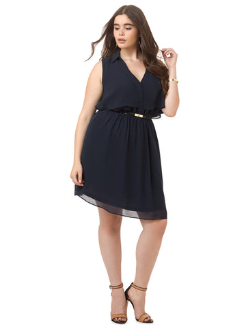 Cropped Layer Dress In Smoke