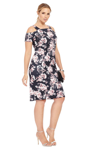 Floral Cold Shoulder Bodycon Dress