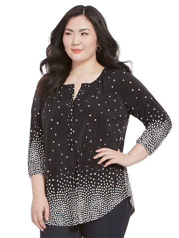 Livia Blouse In Dot Border Print