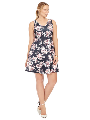 Skater Dress In Hydrangea Print