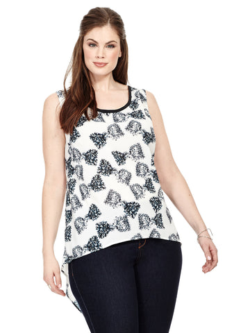 Paillette Bow Printed Teagan Top