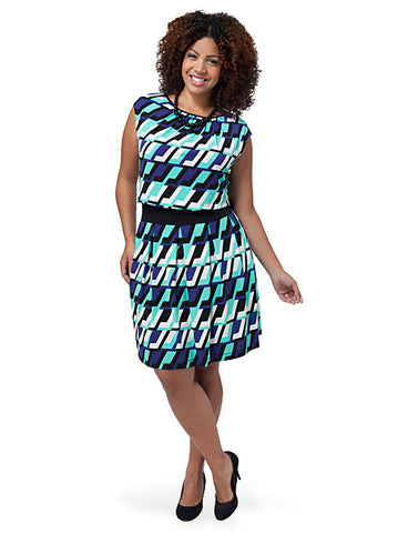 Printed Pleat Dress