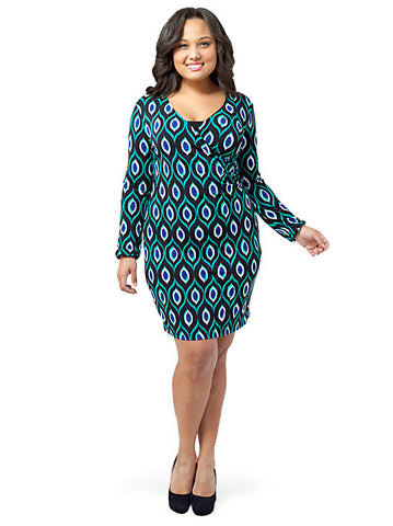 Printed V-neck Dress