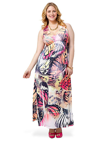 Butterfly-Print Maxi