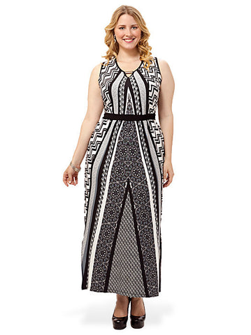 Geometric Print Maxi Dress